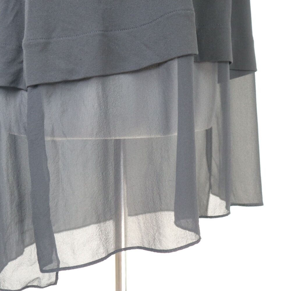 Eileen Fisher Size S Stretch Silk Jersey Bateau Neck Top Black - Picture 7 of 10